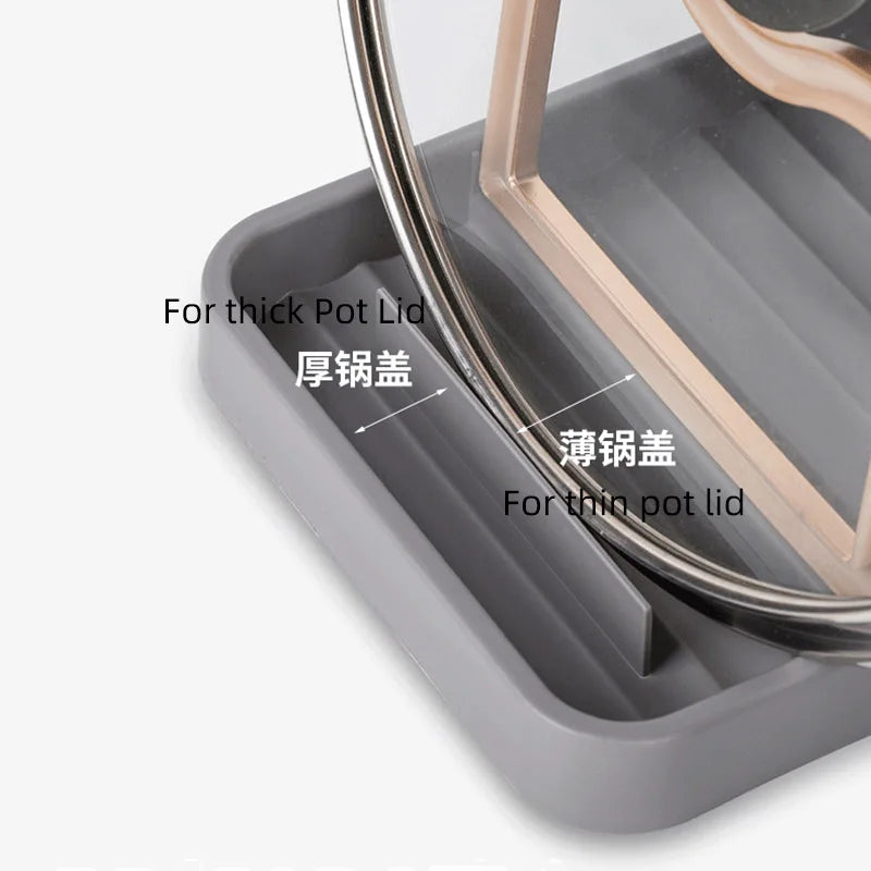 Kitchen Spoon Rest and Pot Lid Holder Removable Pan Pot Cover Rack Shelf Stand Holder Home Kitchen Gadgets Utensil Organizer