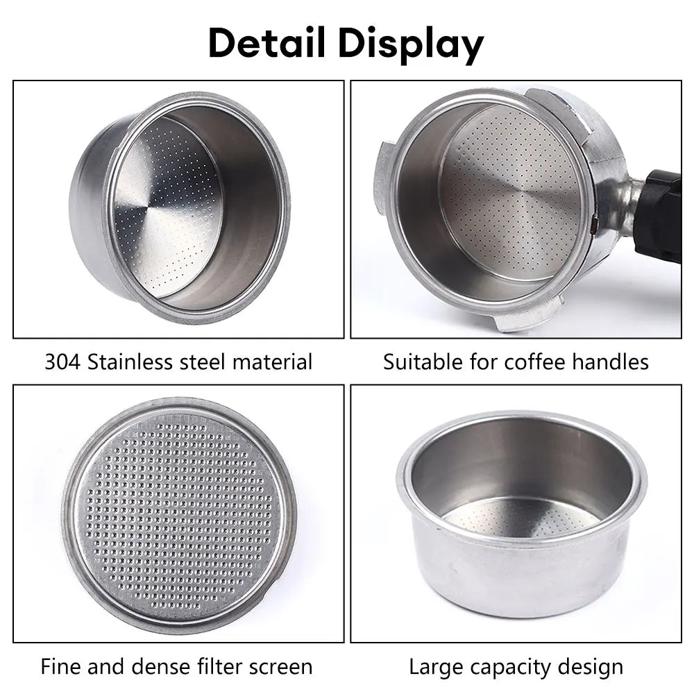 51mm Stainless Steel Coffee Filter Basket 1/2 Cup Espresso Machine Dripper Portafilter Coffee Maker Strainer Coffee Puck Screen