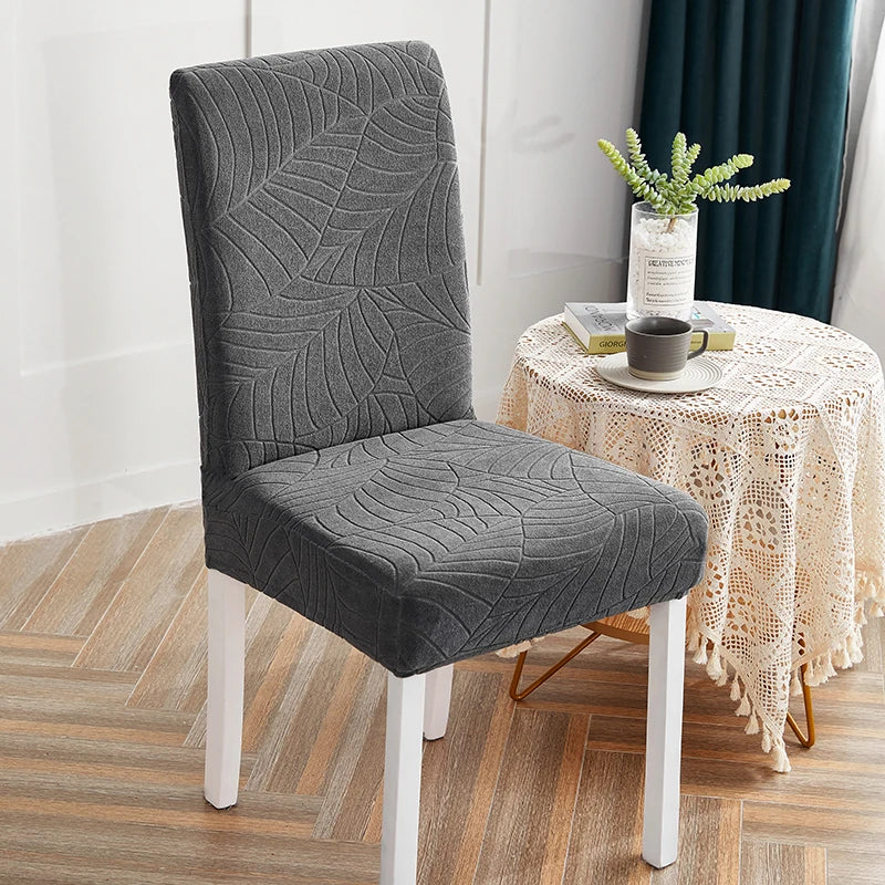 Jacquard Chair Cover for Dining Room Stretch Jacquard Dining Chair Cover Slipcover Elastic Spandex Kitchen Chair Cover