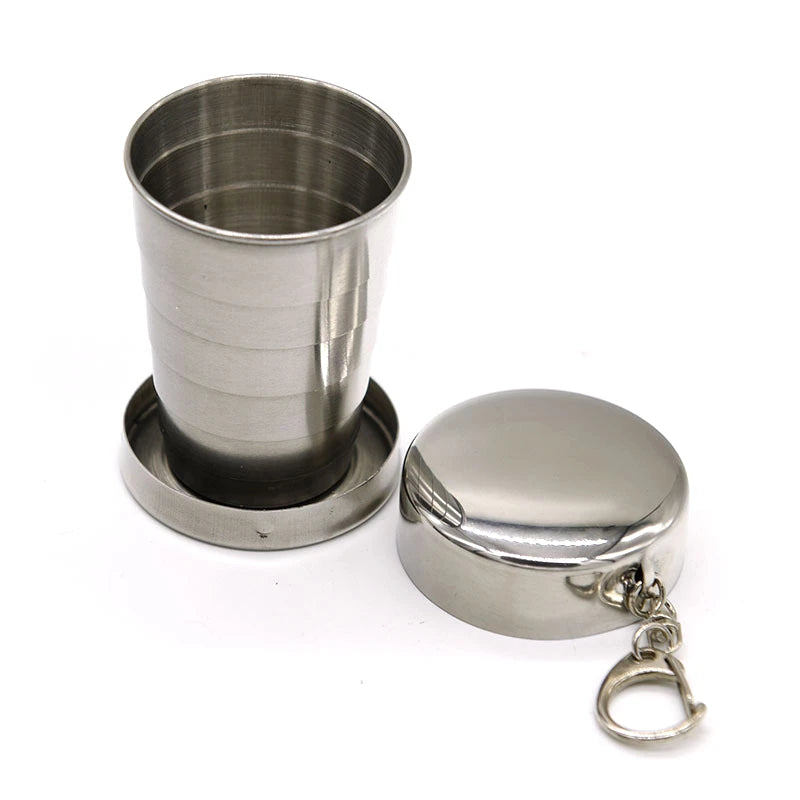 Stainless Steel Folding Cup Camping Cookware Retractable Cup Teacups Teaware Camp Utensils Tableware Folded Cup75/150/250ML