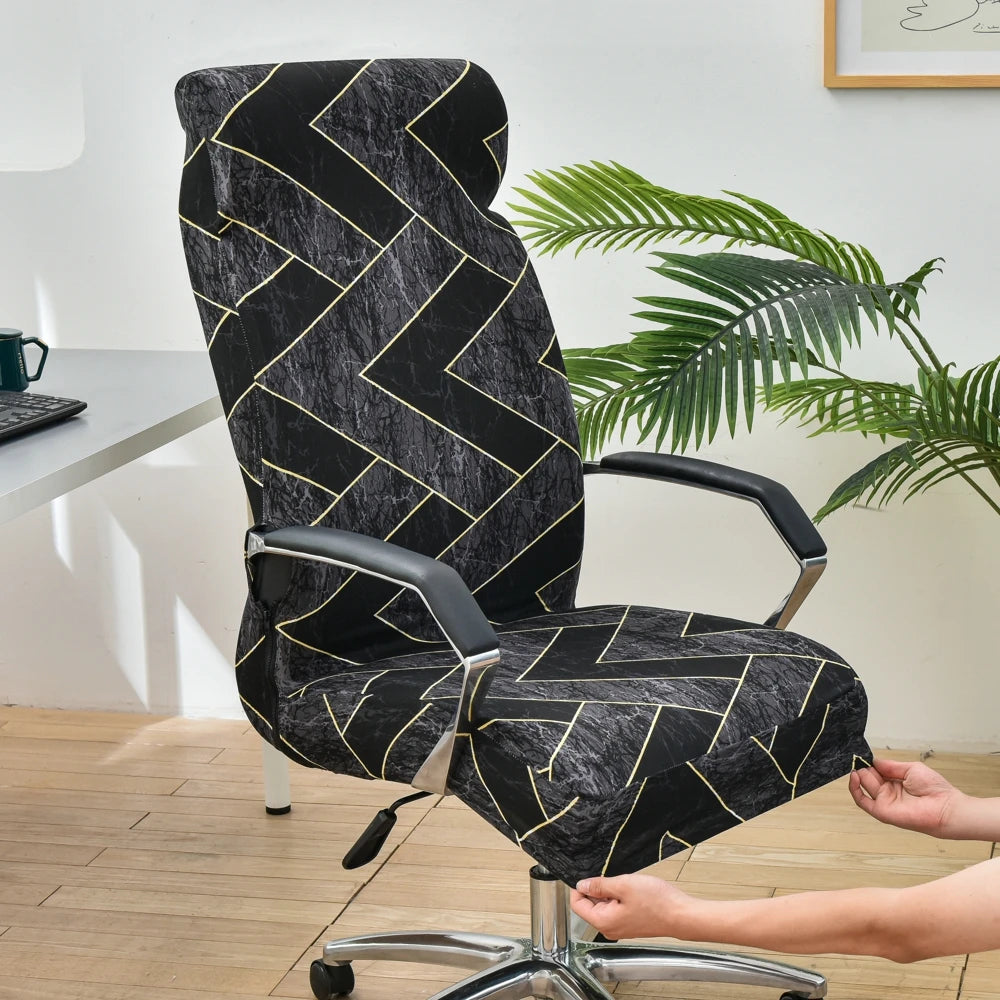 Elastic Computer Office Chair Cover Floral Printed Anti-dirty Rotating Stretch Gaming Desk Seat Chair Slipcover for Armchair