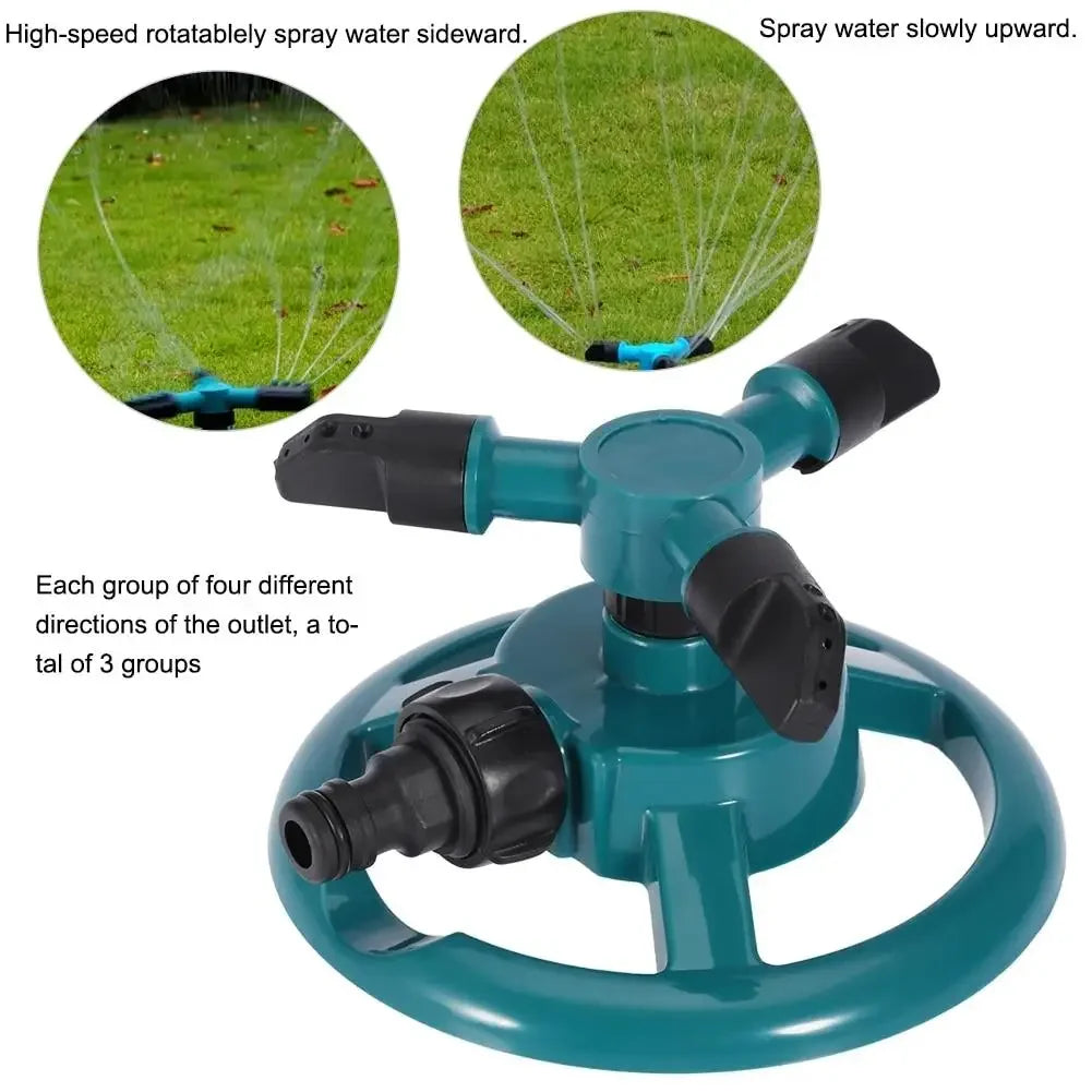 1PC Garden Sprinklers Automatic Watering Grass Lawn 360 Degree Rotating Water Sprinkler 3 Arms Nozzles Garden Irrigation Tools