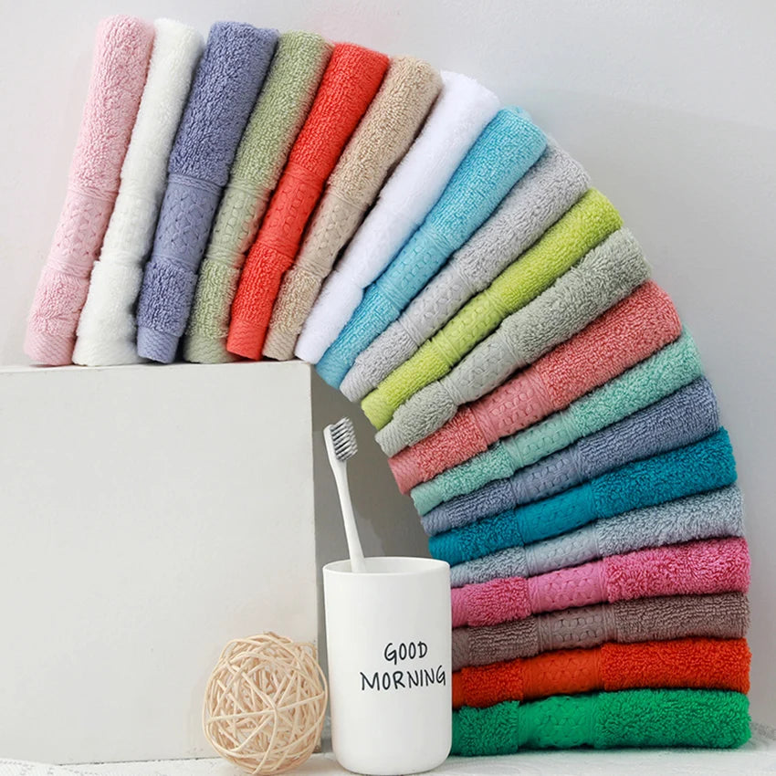 20 Colors Handkerchief Towels High Quality Cotton Small Towel Solid Color Soft Thick 34*34cm for Adults Kids Hand Towels toalhas