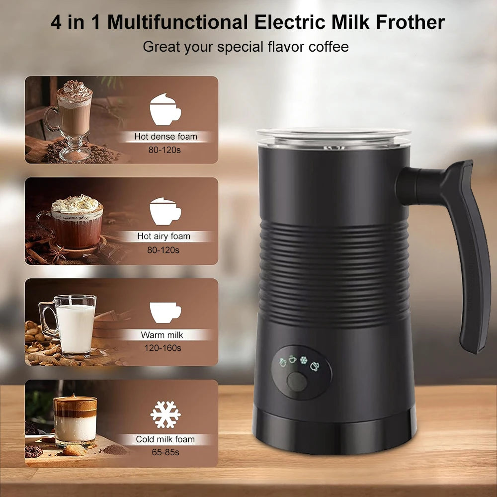 Electric Milk Frother Milk Foam Machine For Coffee Cappuccino Latte 4 in 1 Hot and Cold Foam Maker Automatic Milk Frother Foamer